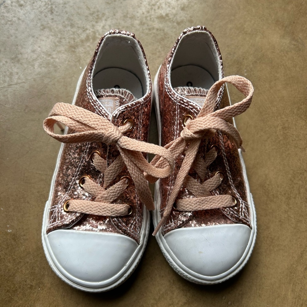 Converse Pink Sparkly Glitter Little Girl Shoes